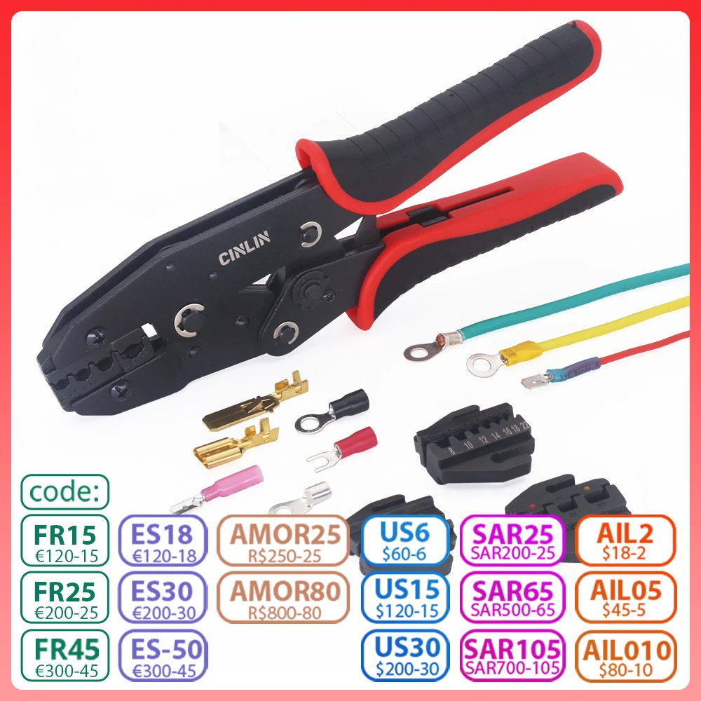 Ratchet Wire Terminal Crimper 9inch High quality Crimping Tools Multi