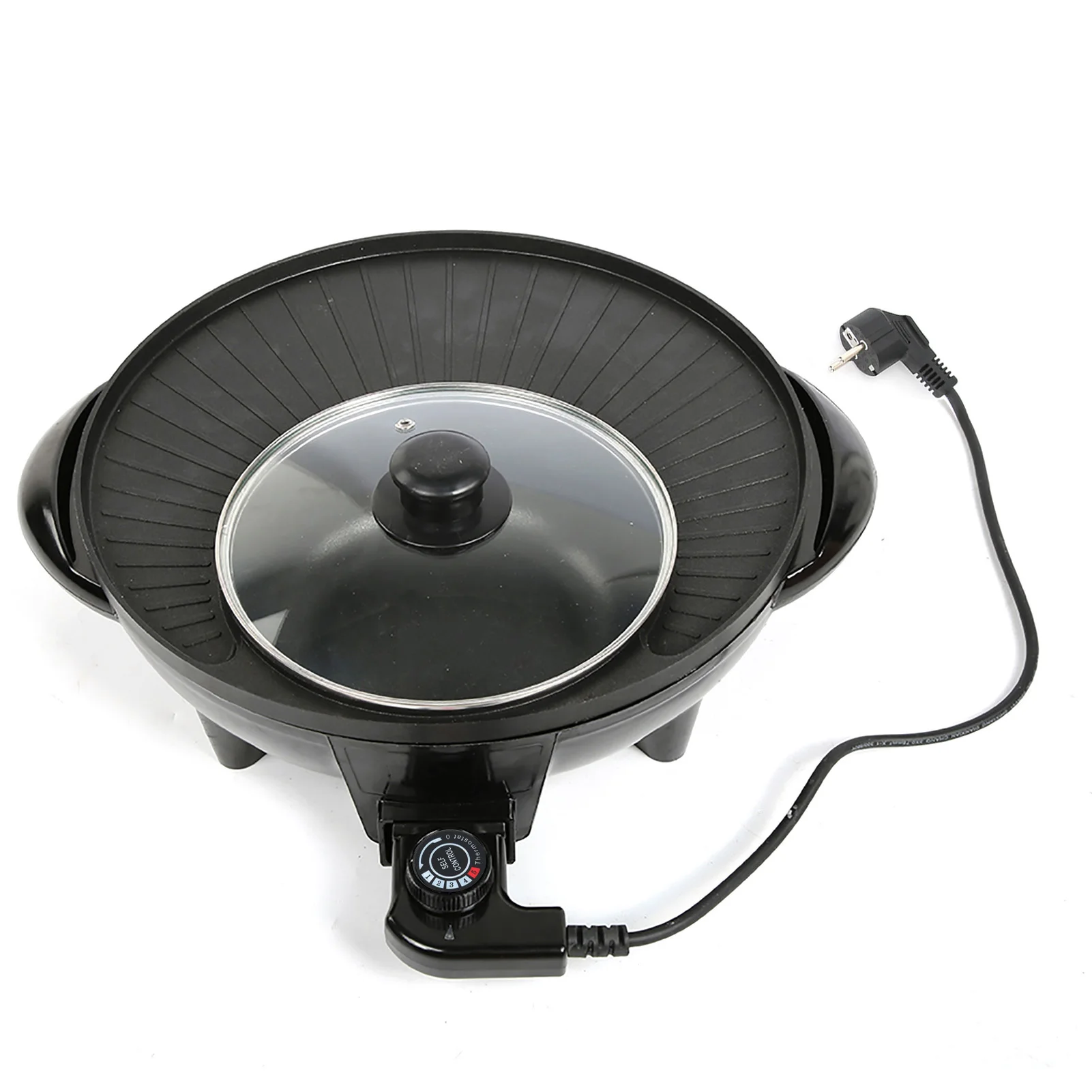2 In 1 Electric Pan Hot Pot BBQ Frying Cook Grill Cooking Pots 1