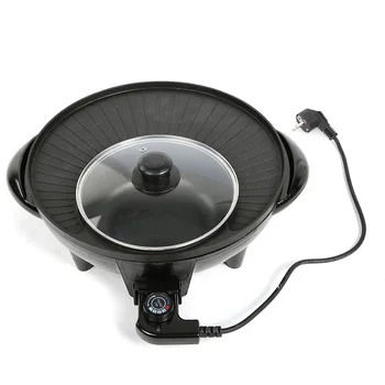 2 In 1 Electric Pan Hot Pot BBQ Frying Cook Grill Cooking Pots 1