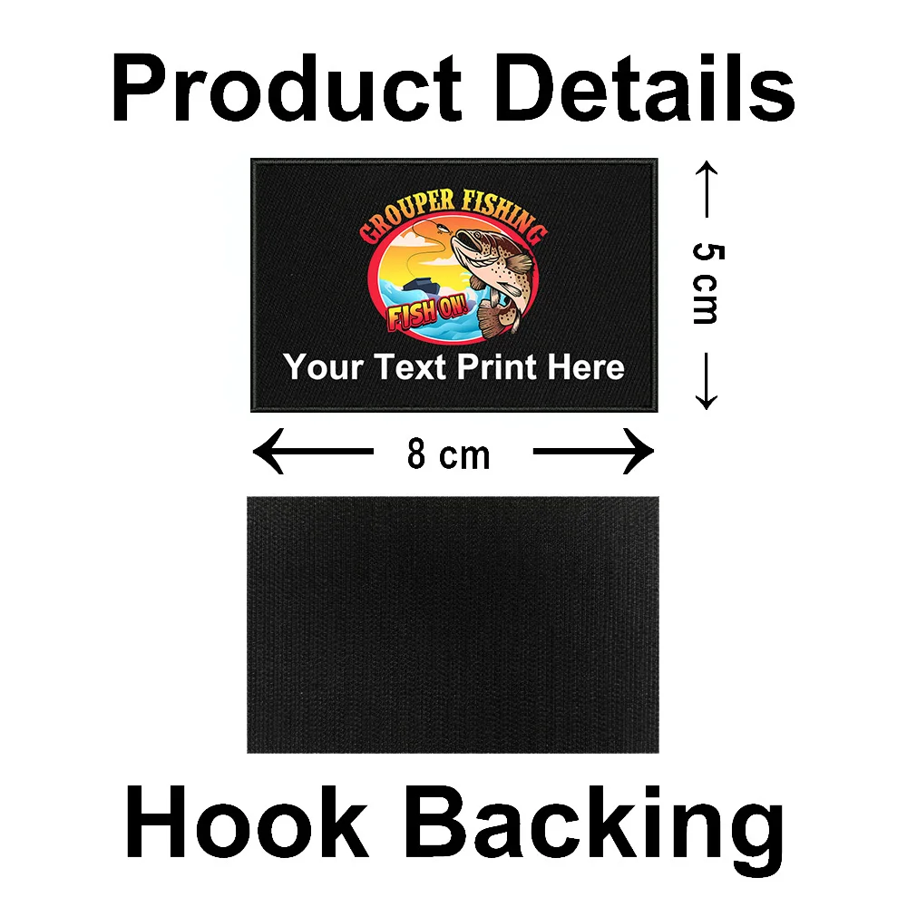 Fishing Patch With Your Name Personalized Fish On Patches Badges Armband for Clothes Hook Backing Decorative Sticker
