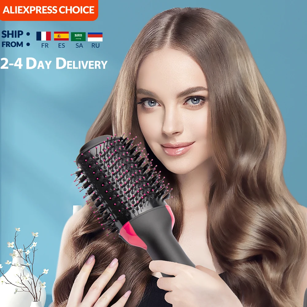 Hair Dryer Hot Air Brush Styler and Volumizer Hair Straightener Curler Comb Roller One Step Electric Ion Blow Dryer Brush