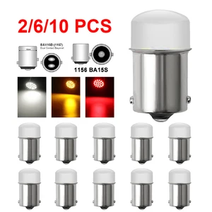 2/6/10 PCS P21/5W BAY15D 1157 P21W BA15S 1156 LED Bulbs Trun Signal Light 12V 7000K White Car Reverse Brake Parking Backup Bulbs