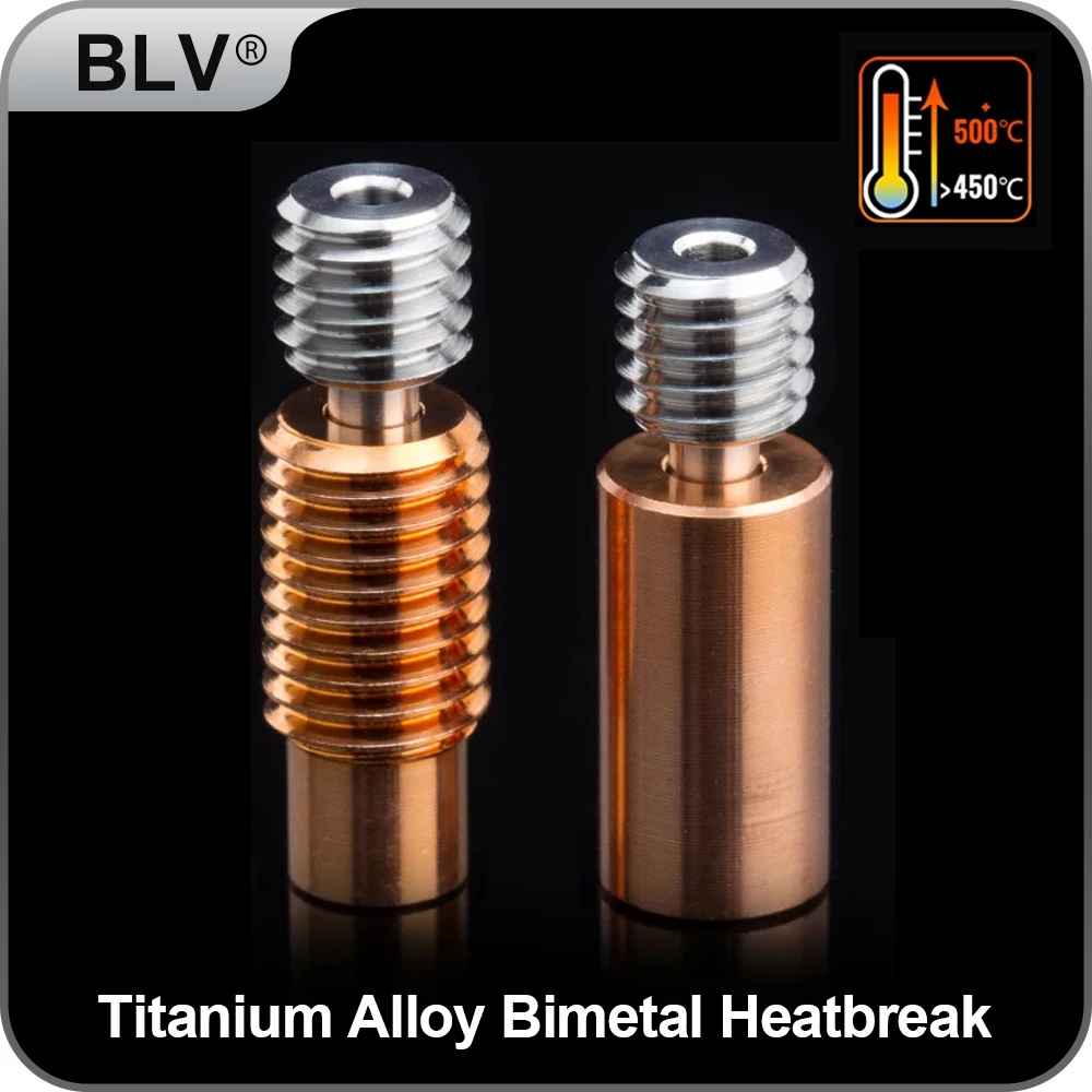 BLV  V6 Titanium Alloy Bi-Metal Heatbreak For V6 HOTEND Heater Block For Prusa i3 MK3 Break 1.75MM Filament Smooth r trianglelab grade5 prusa mmu mmus heatbreak v6 titanium alloy for v6 hotend heater block 1 75mm aero heat break
