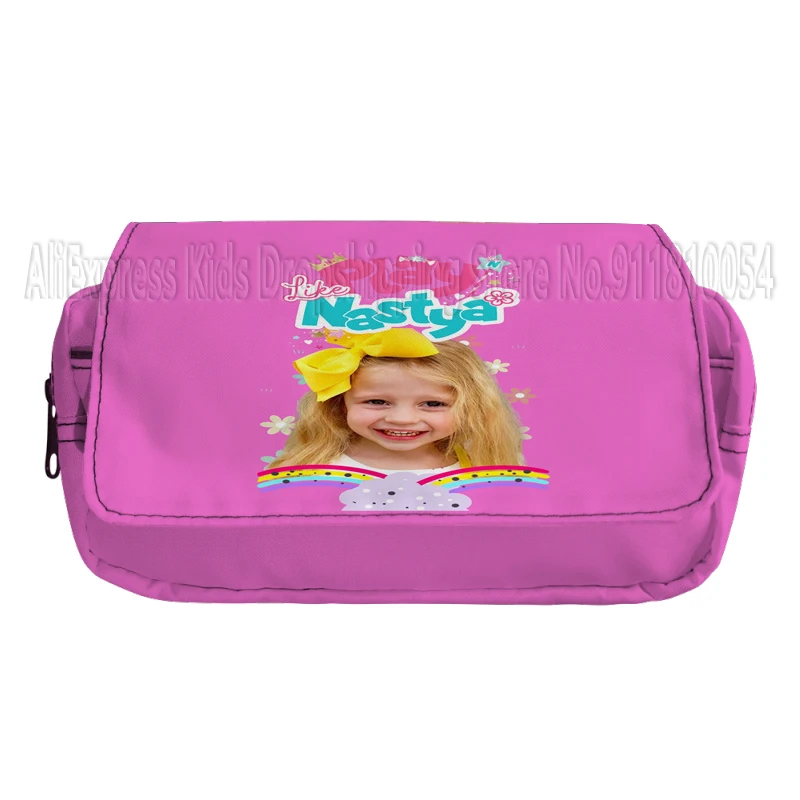 Like Nastya Pencil Box Colorful Boys Girls Kids Pencil Case New Double Layer Zipper Pencilcase For Student School Stationery 3