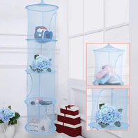 Hanging Storage Net Hanging Toy Storage 4 Tier Mesh Hanging Storage Basket Foldable Space Saving Organizer for Clothes Sundries 5