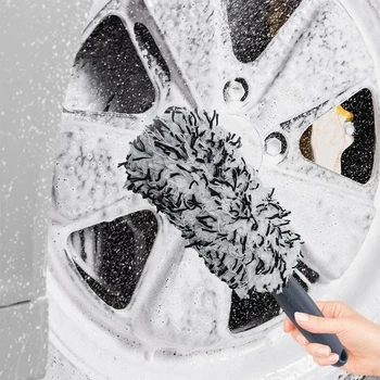 1PCS Car Cleaning Brush Portable Plush Tire and Rim Car Care Accessories Multifunctional Brush Tool Car Cleaning Wheel Brush
