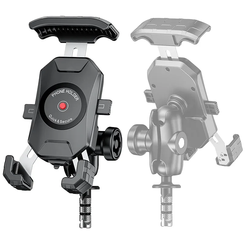 thumbnail image 2 of Motorcycle Phone Mount With Shock Absorption - 8-Claw Locking For 4.7-7.2" Phones, 720° Rotation 2 of 10