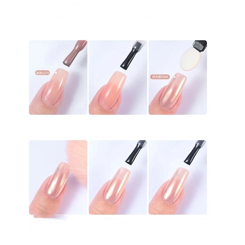 1Box Moonlight Mirror Nails Powder nail powder nail pigment nail glitter nail powder set Silver Fine Glitters Metallic Effect Pigments Gel Polish Chrome Holographic Nail Powders