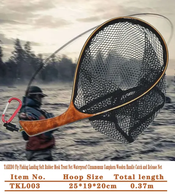 Fishing Net Large Fly Fishing Landing Net Trout Fishing Net, Soft