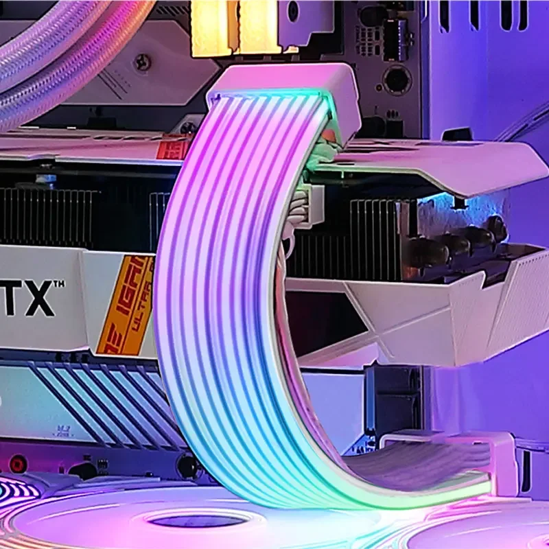 5V 3Pin ARGB Sync PC Cable 8/24PIN Motherboard Power Extension Cable Flexible LED Strip Light DIY Kit Video Card 8Pin 6PIN
