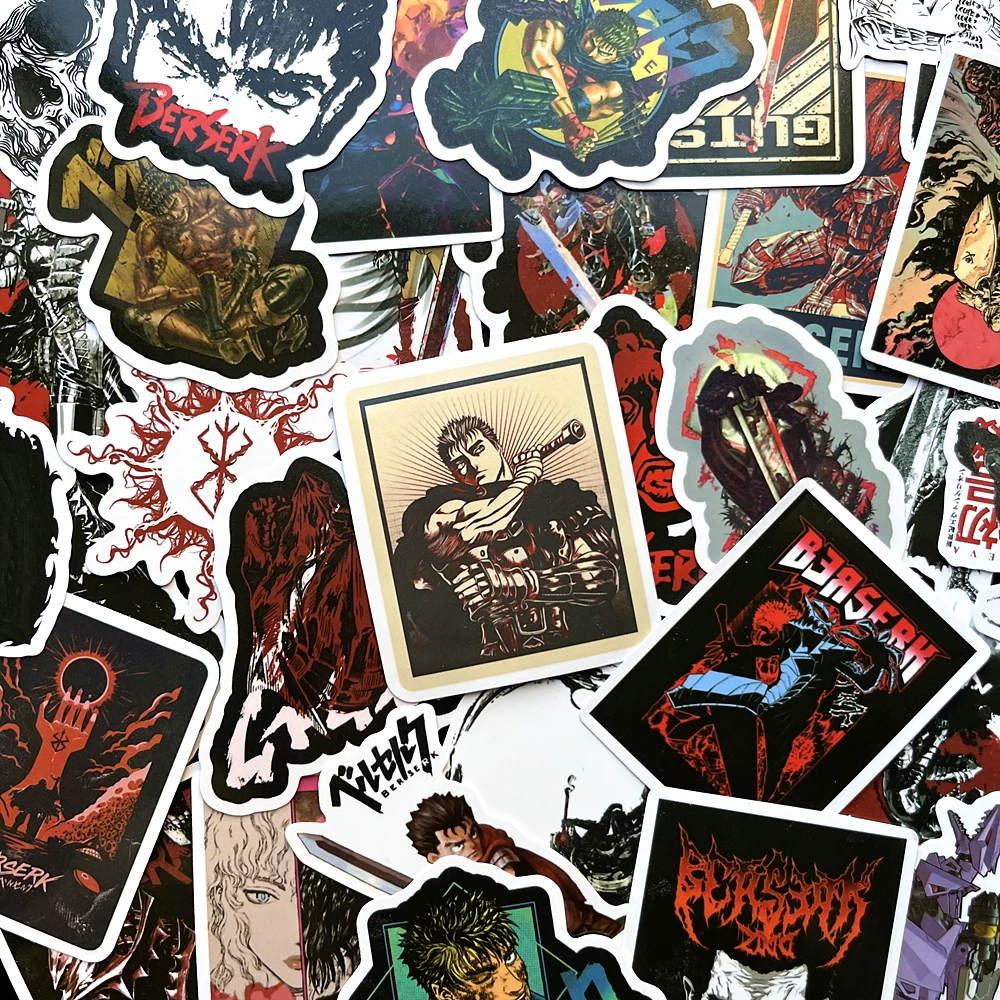 

10/50Pcs Military Anime BERSERK Pvc Waterproof Stickers For DIY Waterproof Decal Kid Toy Phone Luggage Laptop Motorcycle Guiter