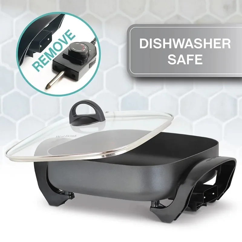 Family-Sized Electric Skillet with Diamond Shield Nonstick Coating, 12-Inch 6
