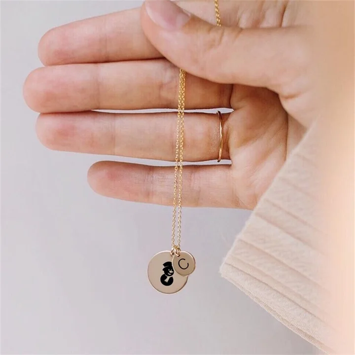 EMANCO Laser Engraved Custom Heart Necklace Pattern Logo Stainless Steel Popular Necklace for Women Men Bijoux Gift