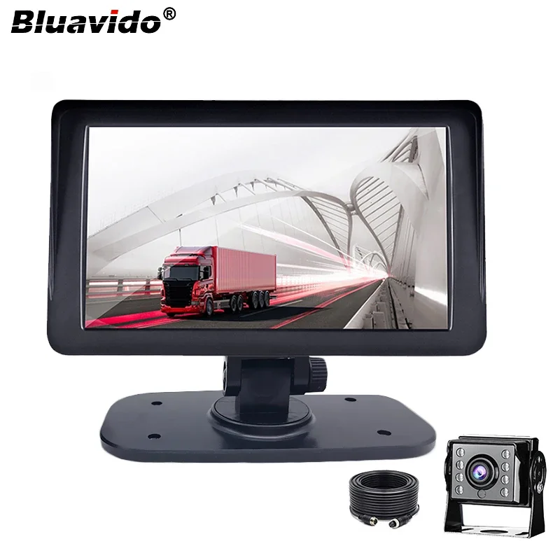 

Bluavido Truck CAR DVR full hd 1080P Dual camera 24 Hour parking monitor dash cam with 15M rear cable car video recorder for Bus