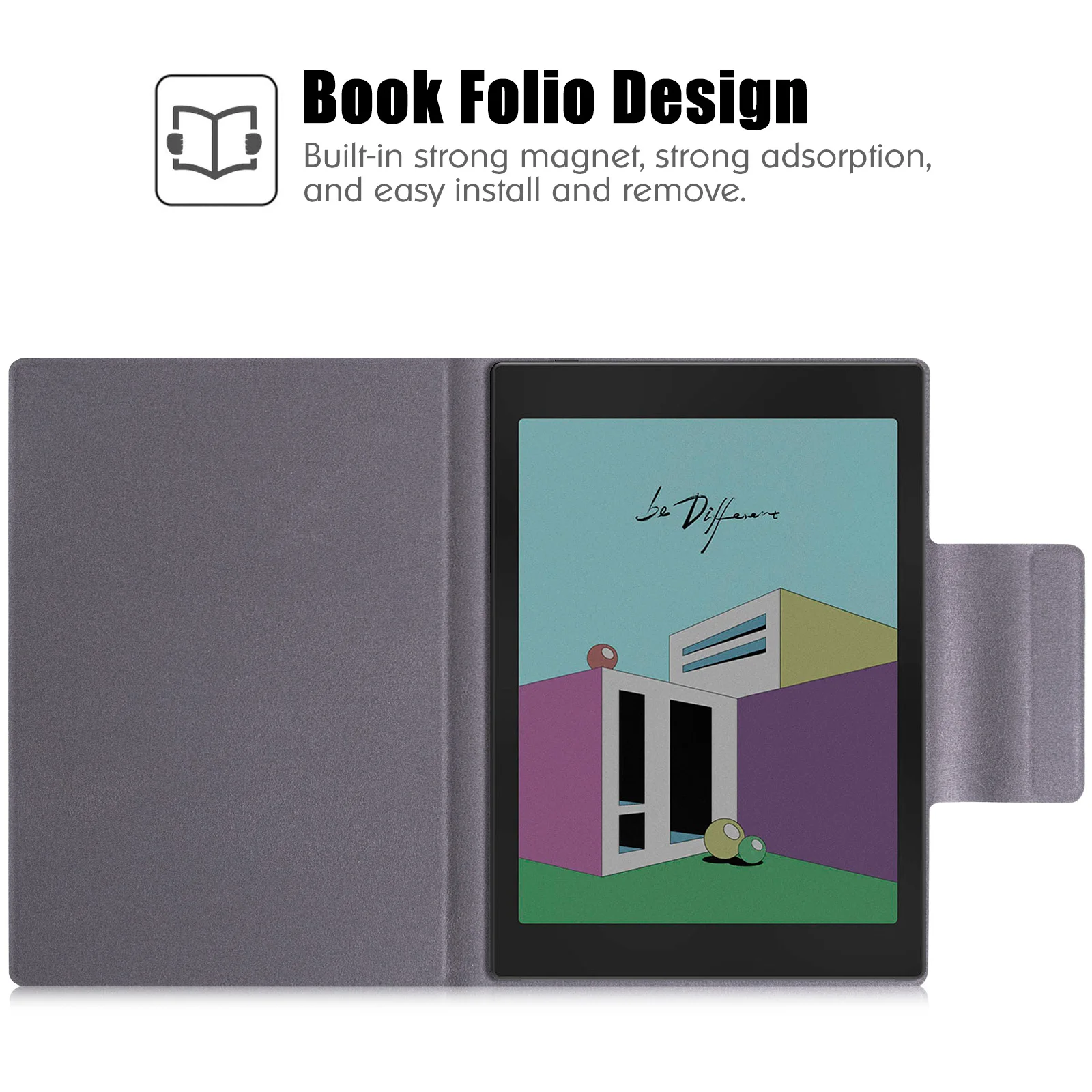 Magnetic Tablet Case for 7.8" Onyx Boox Tab8 C/Boox Tab Mini C-Slim Lightweight PU Leather Folio Cover with Auto Sleep/Wake