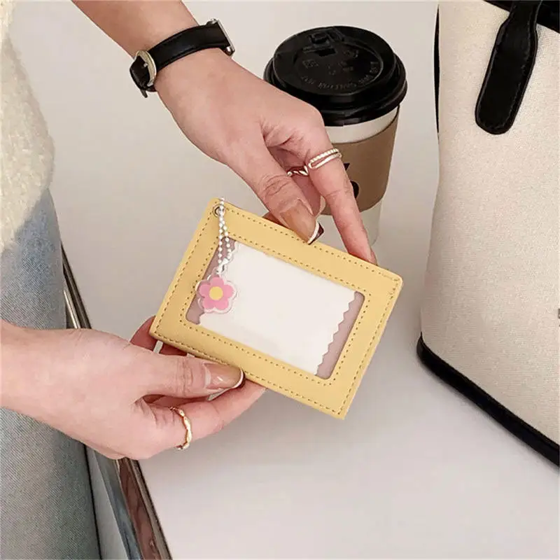 Ins Lovely Card Wallet PU Leather Luxury Cute Fashion Card Holder Girls Casual Heart Slim Woman Portable Cover Bag Gift