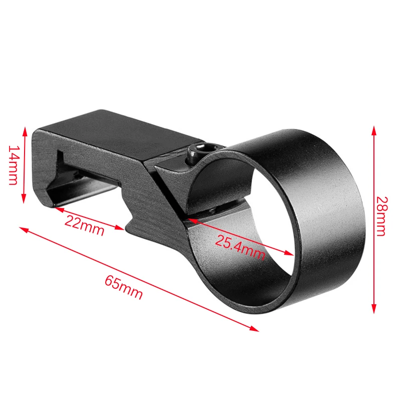 1pc Ultralight Picatinny Rail 90 Degree Offset Side 1" Ring Mount Adapter Tube 20mm 7/8" For Flashlight Hunting tactical flashlight rail