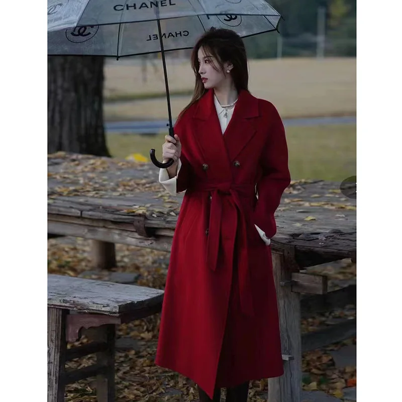 All Australian Wool 100% high knit high fixed double-sided wool coat MAX Retro brand 2023