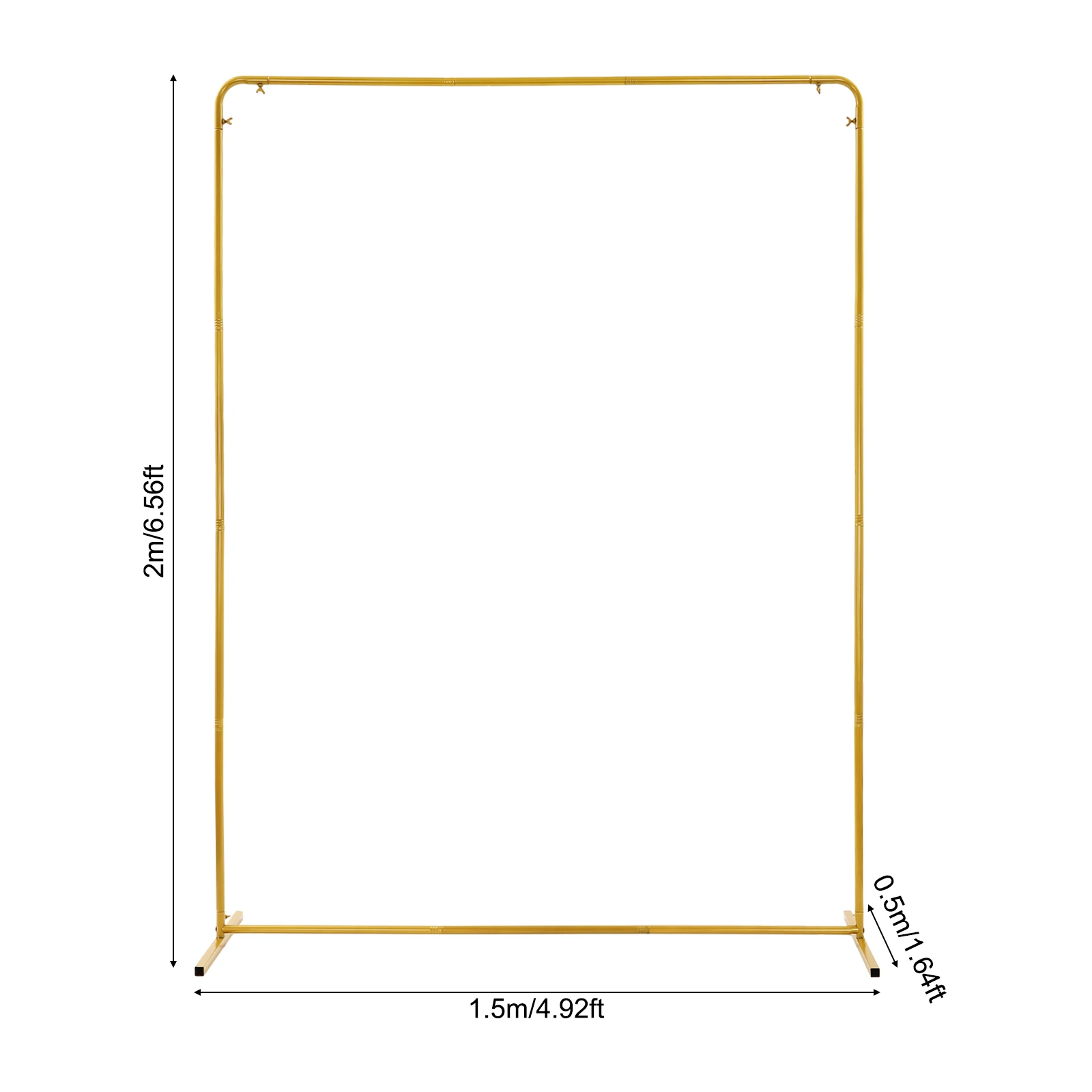 1.5 * 2m Wedding Pole Bracket with Tie Rod+elastic Cloth Cover-Gold Bracket+pink Cover