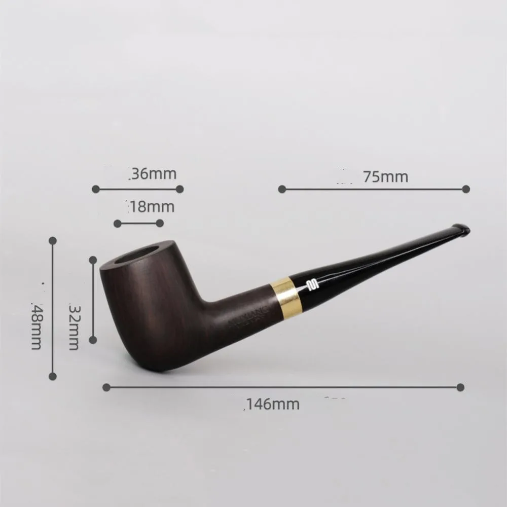 Ebony Wood Pipe Smoking Pipes Portable Smoking Pipe Herb Tobacco Pipes Grinder Smoke Gifts Black/Coffee 1Pc
