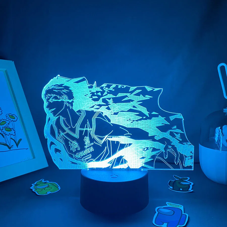 

Аниме Kuroko's баскетбольная фигурка Daiki Aomine 3D светодиодные неоновые ночники крутой подарок для друга Otaku Декор для спальни манга лавовые лампы
