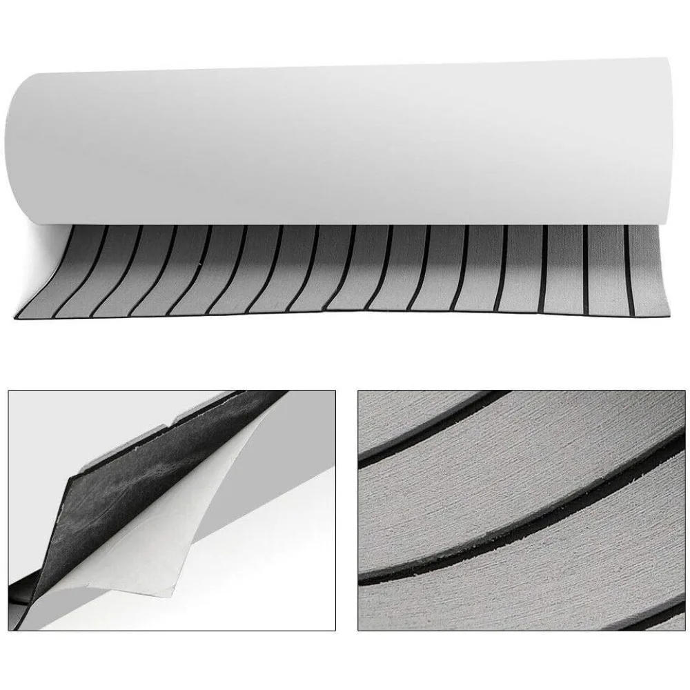 EVA Flooring Mat 35.4X 94.5 inch EVA Foam Yacht Teak Decking Sheet Mat Self-Adhesive Non-Skid for Marine Boat Car 3