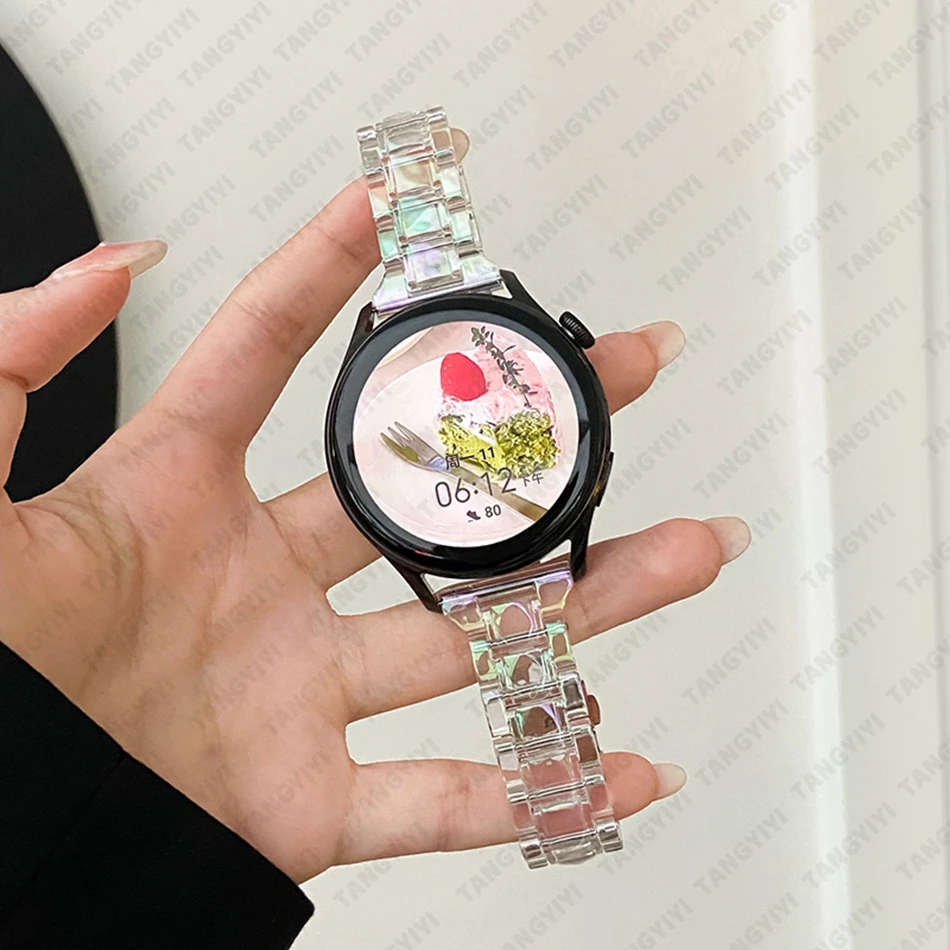 

Resin Laser Band For Samsung Galaxy Watch 4 Classic 46mm 42mm/Watch4 5 Pro 44mm 40mm Huawei Watch GT2/3 Pro Wrist Strap Bracelet