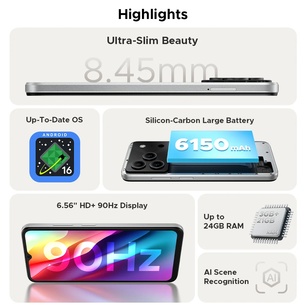 Global Version DOOGEE Note 56 Smartphone Android 16 6150mAh Large