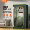 VEVOR Inline Duct Fan with Temperature Humidity Controller EC-motor Diagonal flow Duct Ventilation Exhaust Fan Suit for Bathroom 2