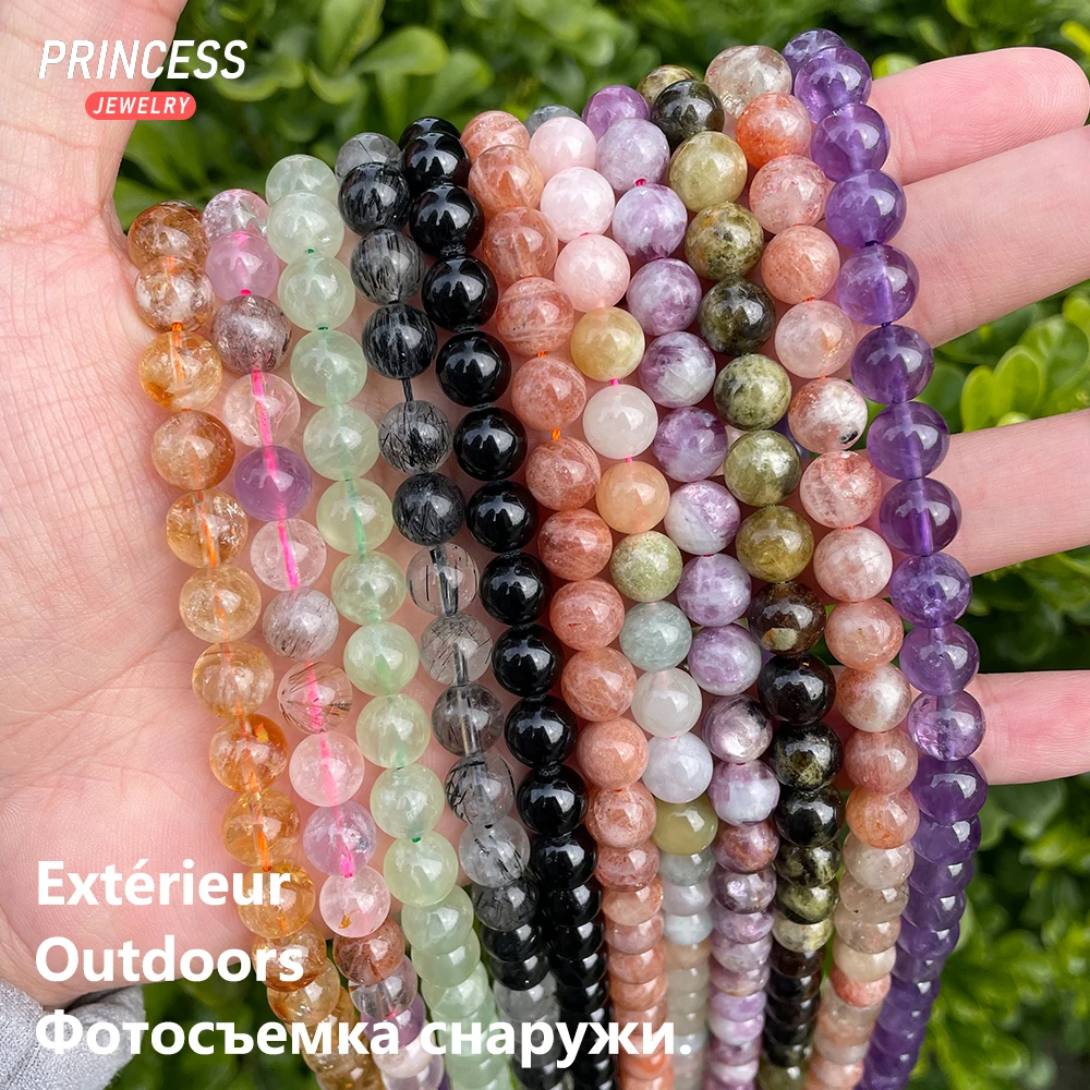 Natural Stone Beads 6/8/10mm Labradorite Citrine Amethyst Garnet Beads for Jewelry Making DIY Bracelet Necklace 5