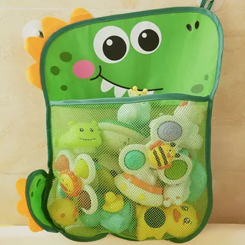 Cartoon Cute Multiple Storage Network Quick Drying Baby Bath Toy Storage Bag Bathroom Bath Bag with Suction Cup Hanging Bag 1