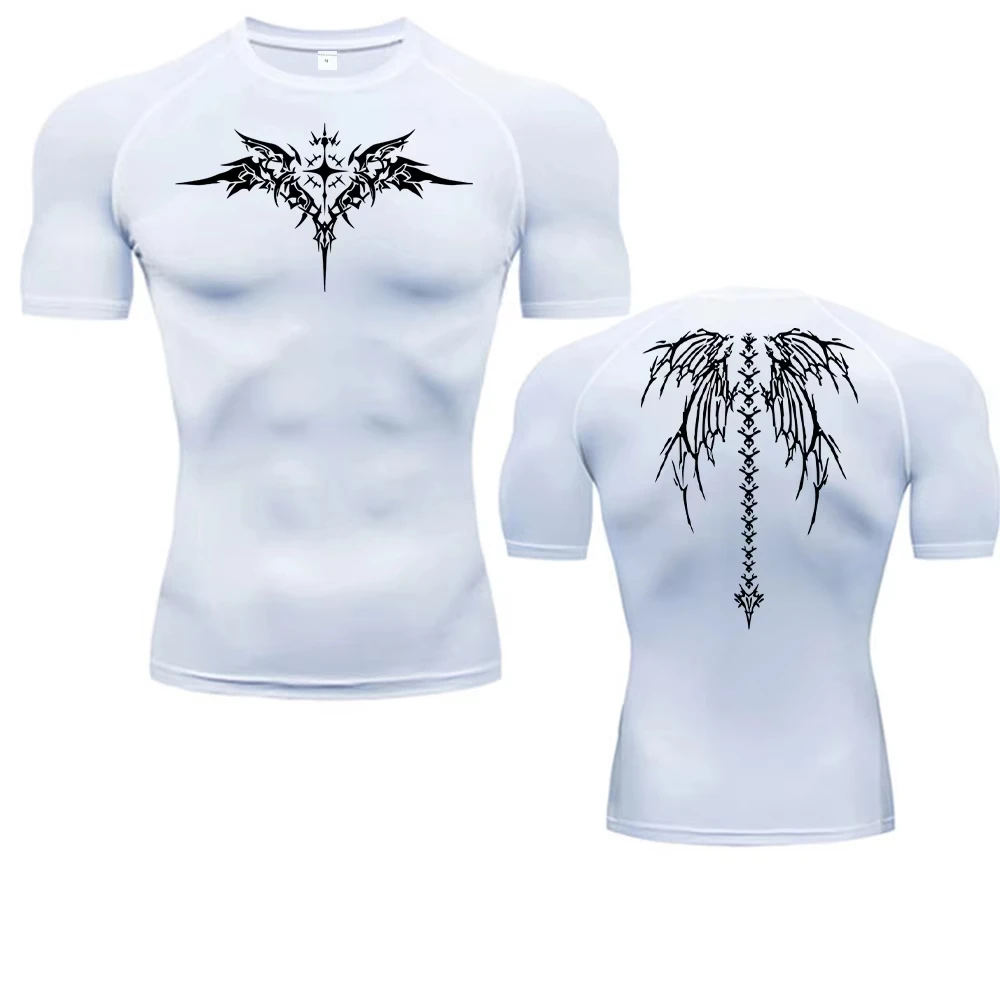 Anime Print Kompression Shirt Herren Lauf T-Shirt Schnell Trocknend Fitness Sportswear Gym Sport Kurzarm Atmungsaktive Tops – Detail 13