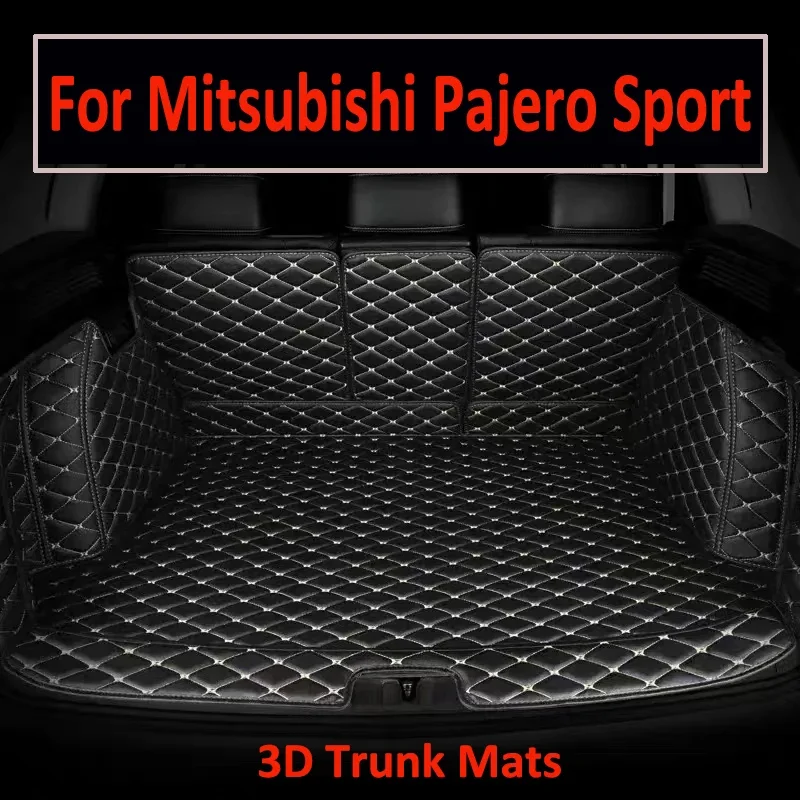 

Best quality! Full set car trunk mats for Mitsubishi Pajero Sport 7 seats 2022-2016 boot catpets cargo liner cover,Free shipping