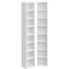 Tall Narrow Bookshelf 8 Tiers 71in Set of 2 Compact Corner Bookcase Easy to Match for Living Room 1