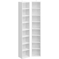 Tall Narrow Bookshelf 8 Tiers 71in Set of 2 Compact Corner Bookcase Easy to Match for Living Room 1