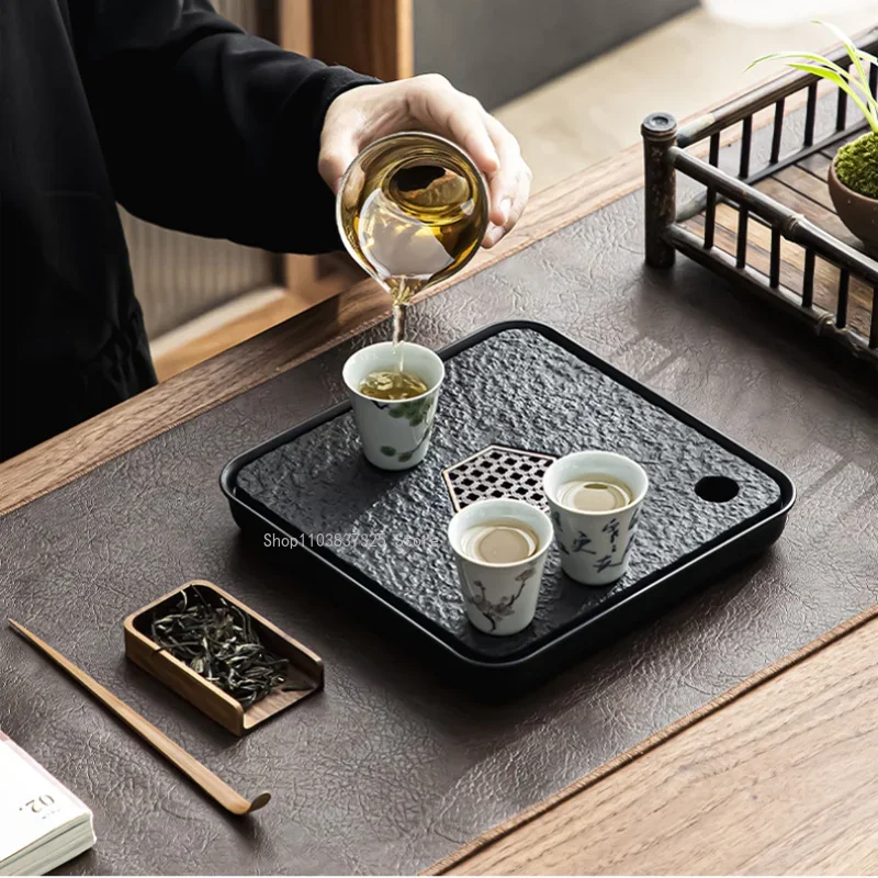 Mimicking Ugjin Stone Tea Tray Drain Water Dry Teaset Storage