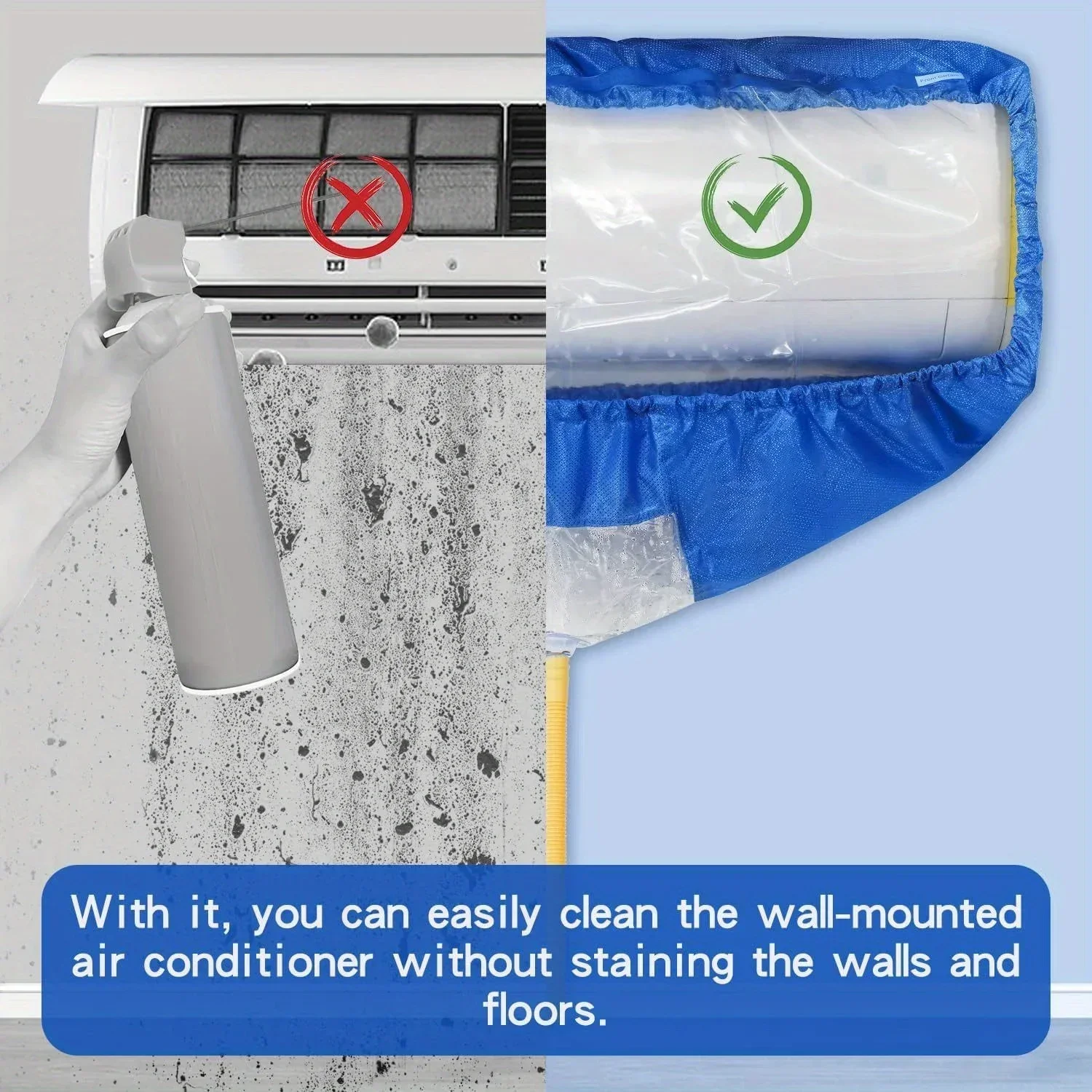 Copertura Per Pulizia Condizionatore - 2,4 M, Impermeabile, Con Tubo Di Scarico, Per Split