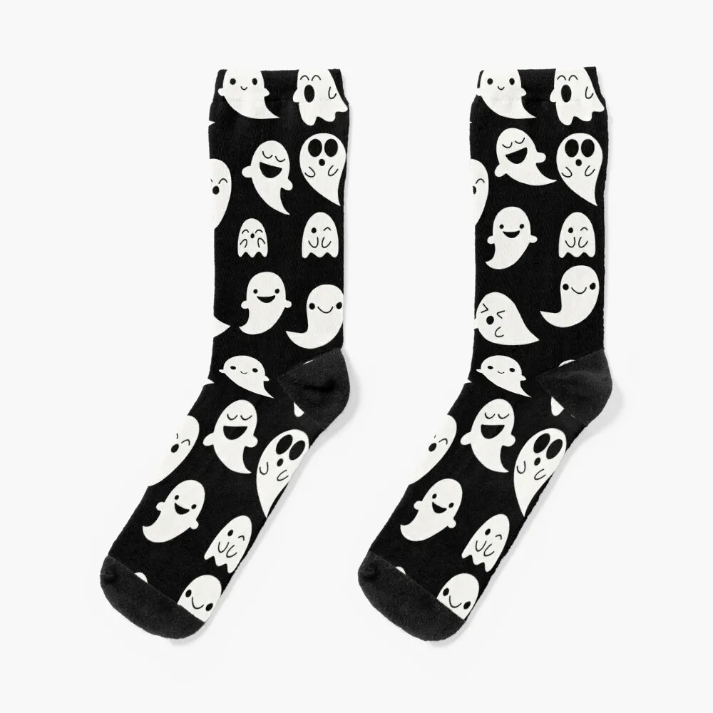 

Cute Kawaii Ghost pattern Socks Running warm winter ankle professional running Socks For Men Women's