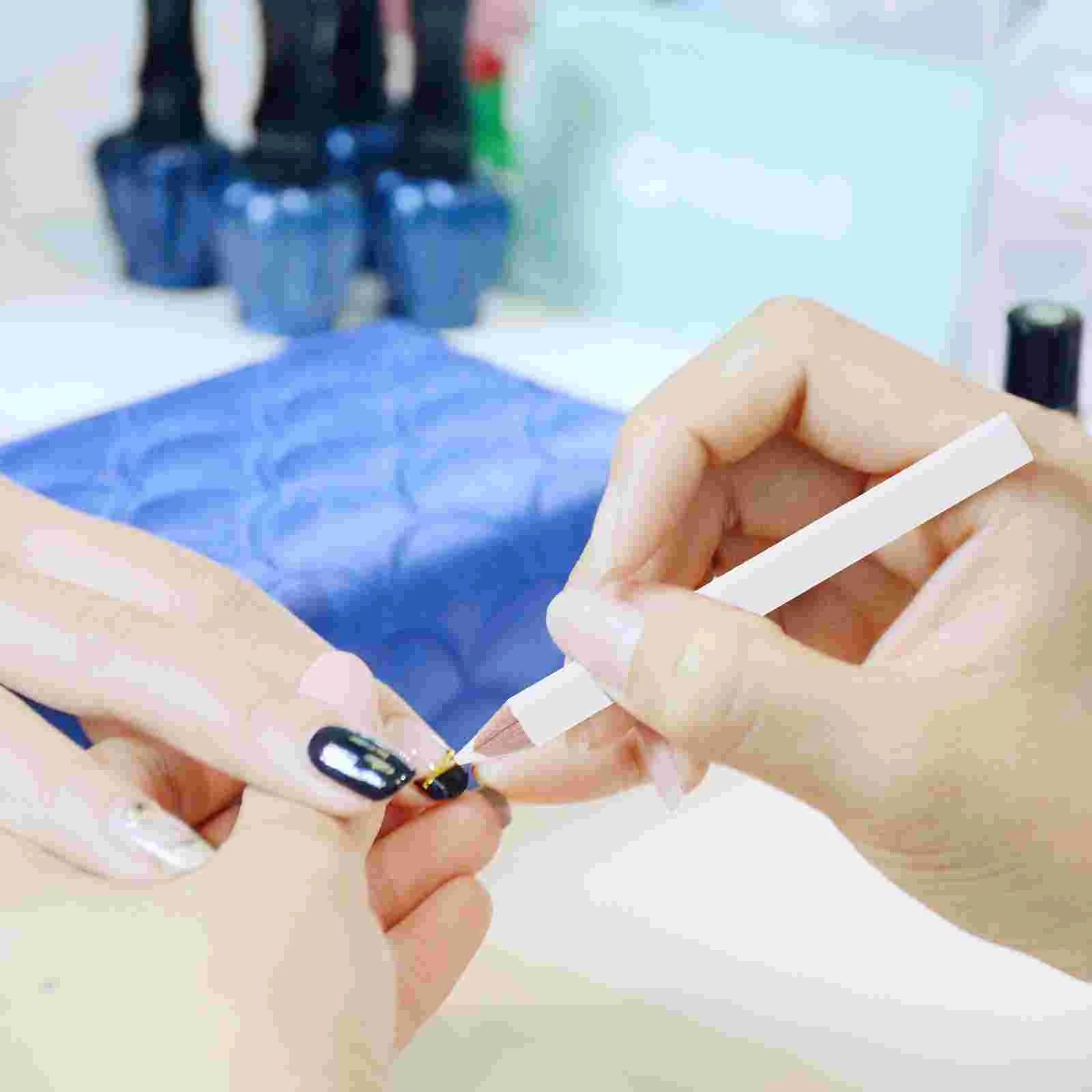 30 Pcs Crayon Absorb White Pencil Nail Gems 2- In- 1 Whitening Pencils Wooden Picking Tool 4