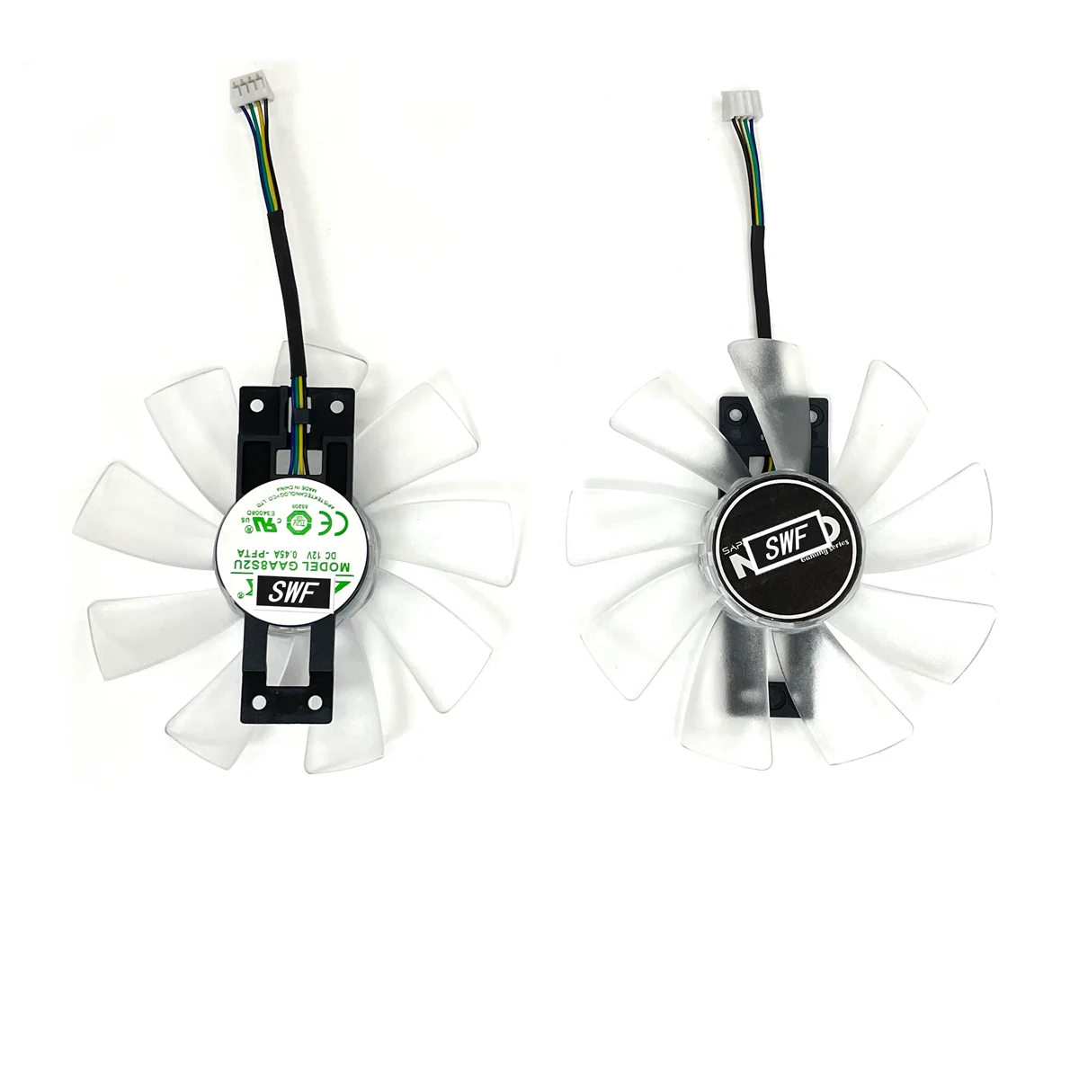 사파이어 R9 100 380X 그래픽 카드 쿨러 팬용 블루 라이트가있는 새로운 380mm GAA8B2U 냉각 백색 팬