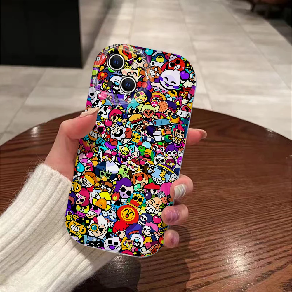 thumbnail image 1 of Funda 3D Wave B-Brawls-Stars para iPhone 16 15 14 13 12 11 Pro Max Mini X XR XSMAX 8 7 6S Plus funda de silicona suave, 1 of 5