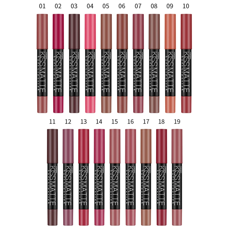 19 Colors Lip Stick Lipliner Lip Liner Pencil Lasting Nude Rotatable Lipsliner Pen Set Beauty Makeup Tool Cosmetic