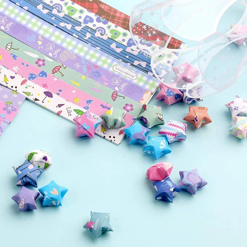 Outer Space Sky Origami Stars Paper - 8 Unique Designs for Crafting and Decoration