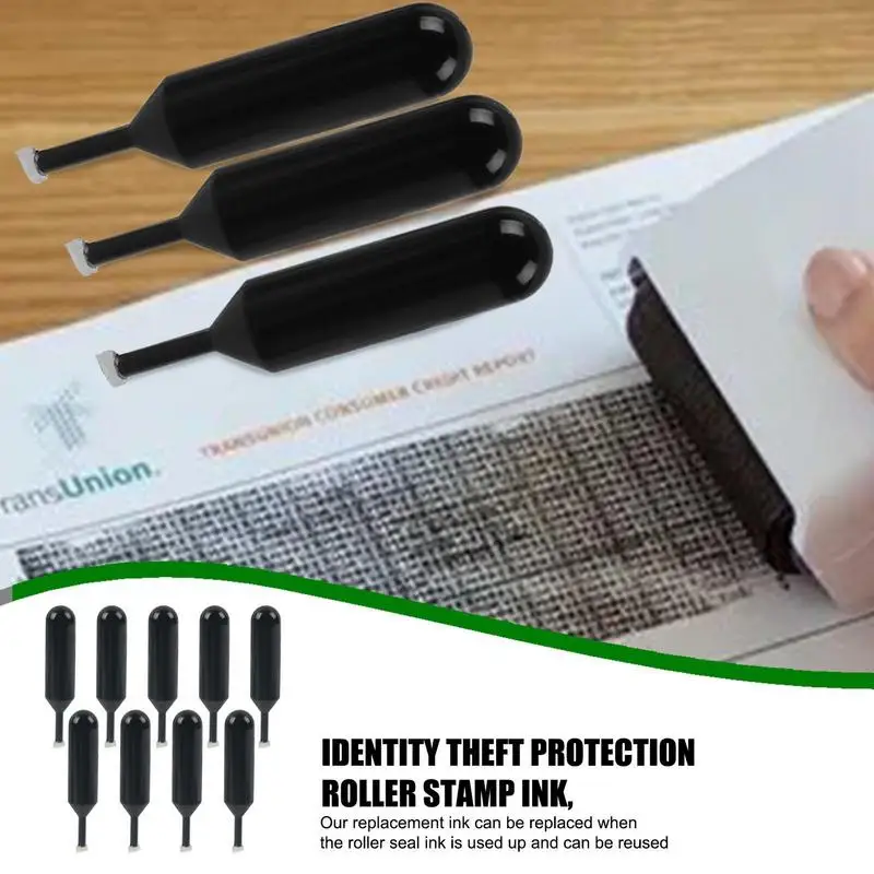 Privacy Stamp Roller Refill Identity Guard Roller Stamp Ink Replacement Ink For Account Address Privacy Information Security