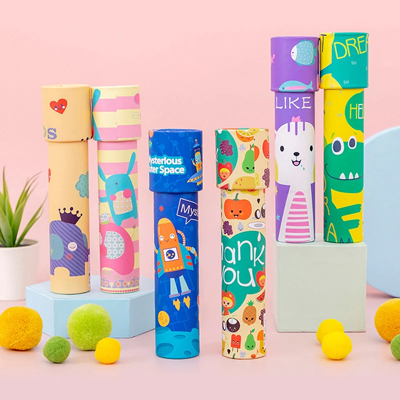 1Pc 18.5cm Random Classic Cartoon Rotating Kaleidoscope Toy Funny Games Scientific Educational Toy Parent-child Interaction