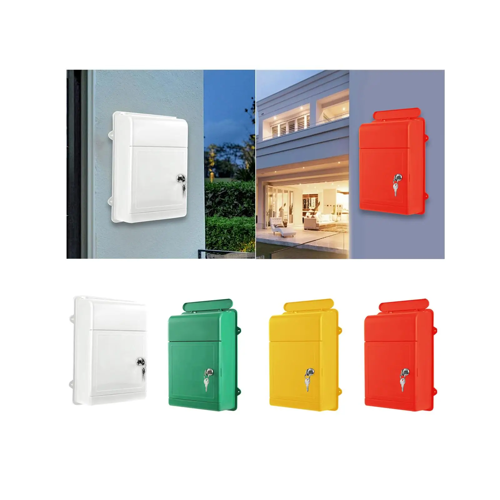 Wall Mount Mailbox Letter Box Suggestions Box Large Capacity Wide Opening Locking Mailbox Postbox for School Office Building