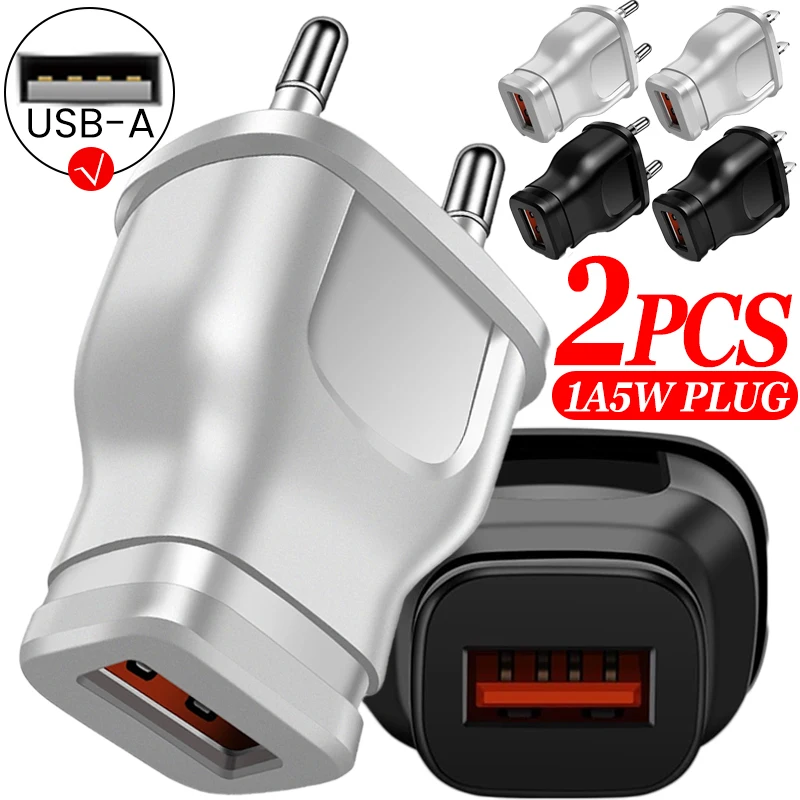 Universal 5V USB Power Adapter - Compact Travel Charger with EU/US Plug