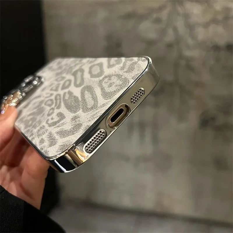 Luxury Leopard Texture Leather Case with Shockproof Lens Protection