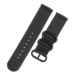 Universal Woven Nylon Quick Release Watch Strap - Versatile Fabric Wristband Accessory - 22mm (Black)