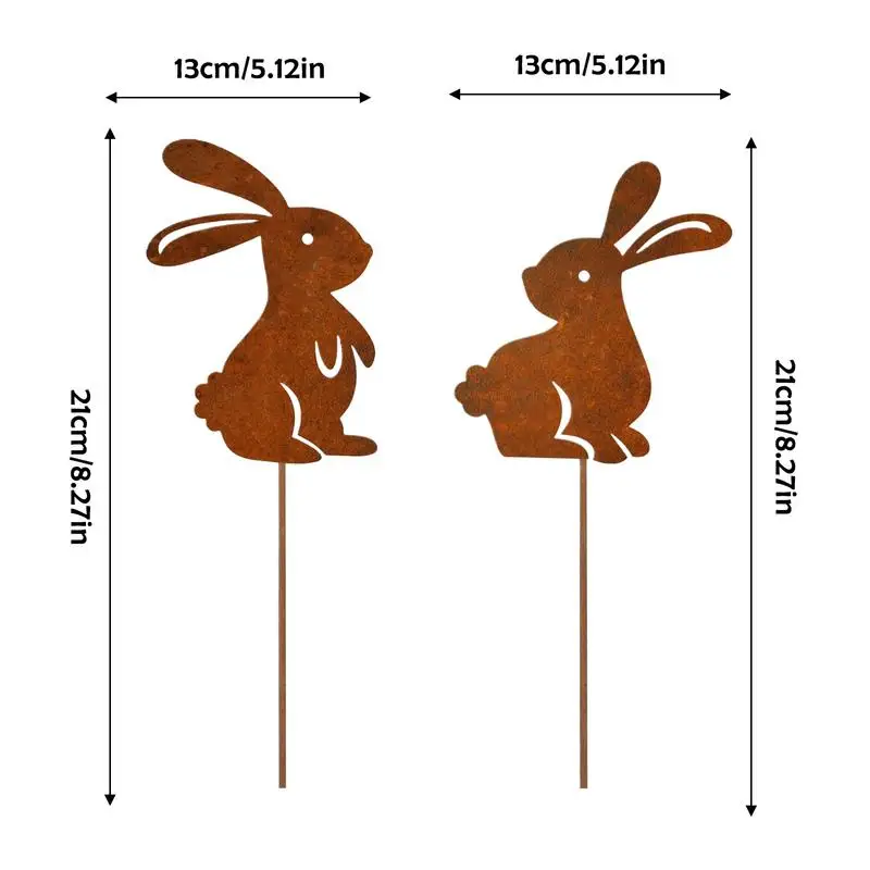 Easter Lawn Decorations Easter Cute Bunny Iron Ground Insert Home Outdoor Decoration Supplies Garden Plug Photo Props For